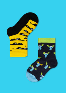 Цветные носки для всей семьи Рога и копыта JNRB: Носки детские (2 пары) Умный олененок