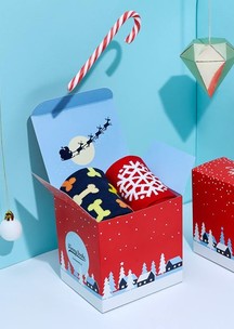 Funny Socks: Коробка С новым 2025 годом для 4 пар