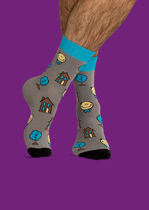 Цветные носки JNRB: Носки Дом-сын-дерево