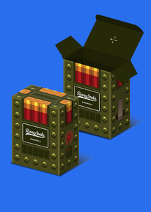 Подарочная упаковка Funny Socks: Коробка для 2-х пар Quake