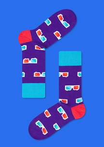 Цветные носки JNRB: Носки Очки 3D