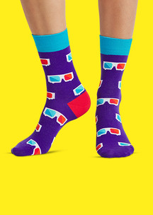 Цветные носки JNRB: Носки Очки 3D