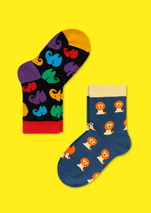 Цветные носки JNRB: Носки детские (2 пары) Львенок и слоненок