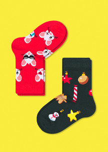 Цветные носки JNRB: Носки детские Мыши под ёлкой (2 пары)