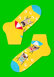 Цветные носки JNRB: Носки Пляжные мопсы