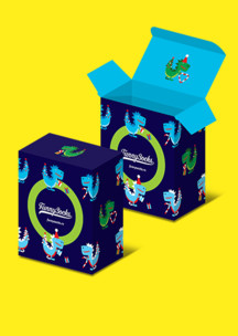 Подарочная упаковка JNRB: Коробка Санта динозавр для 2-х пар