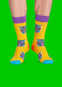 Цветные носки JNRB: Носки Тигр в саванне