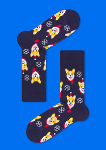 Цветные носки JNRB: Носки Новогодние корги