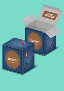 Подарочная упаковка JNRB: Коробка Джинс для 4-х пар носков