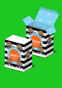 Подарочная упаковка JNRB: Коробка Тигра для 2-х пар носков
