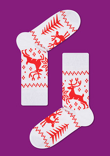Белые JNRB: Носки Забавы у новогодней ёлки