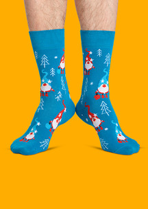 Цветные носки JNRB: Носки Гномик в зимнем лесу