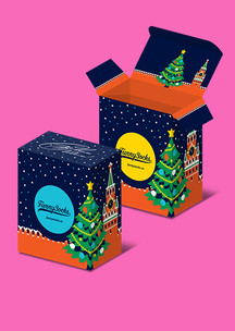 Подарочная упаковка JNRB: Коробка Зимний Кремль для 2 пар