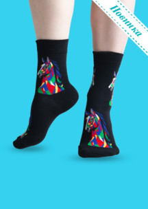 Женские носки JNRB: Носки Графический конь