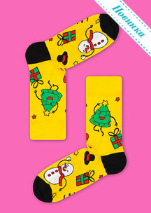 Цветные носки JNRB: Чемодан Новогодний с 21 парой Новый год 2026