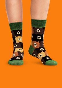 Цветные носки JNRB: Носки Таёжный медведь
